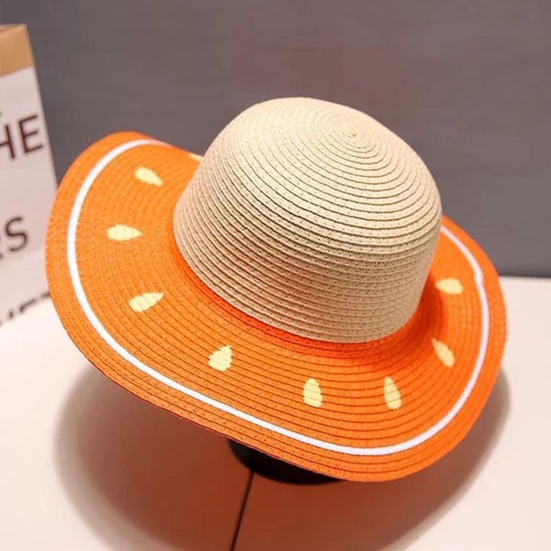 Women bucket hat Watermelon fruit straw hat casual fashion basin hat sun protection hat 250606