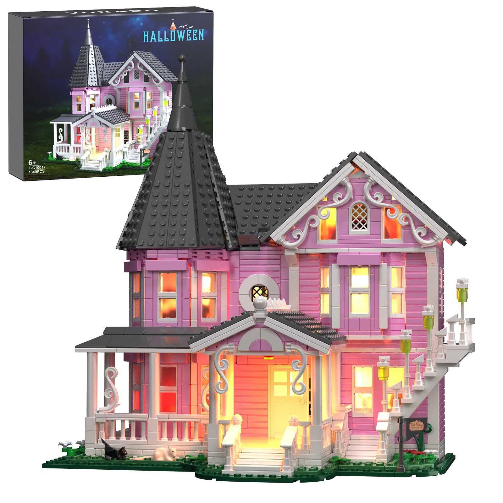 Coraline Pink Palace Apartment Building Block Set Ideas Movie Architecture Model Toys for Boys and Girls Christmas Gifts Z250607
