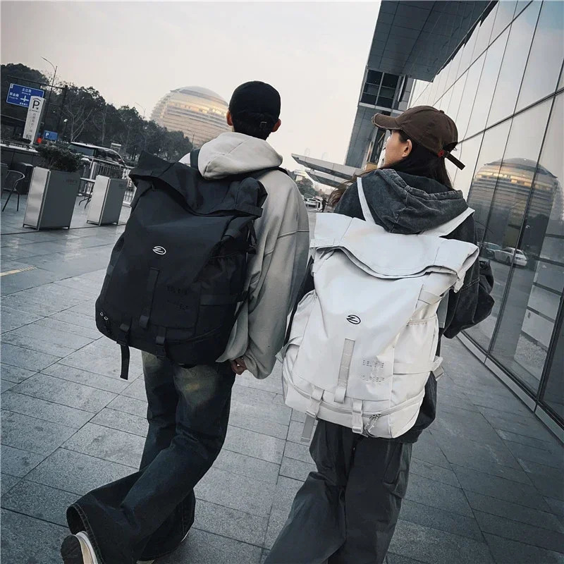 High Street Backpack for Men Fashion Outdoor Women Streetwear Bags Leisure Unisex Couple Large Capacity Backpacks 250605