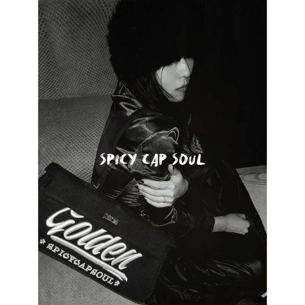 Prank SpicyCapSoul Chi Jinwu Niche oz Denim Canvas Heavy Embroidery Kelly Bag