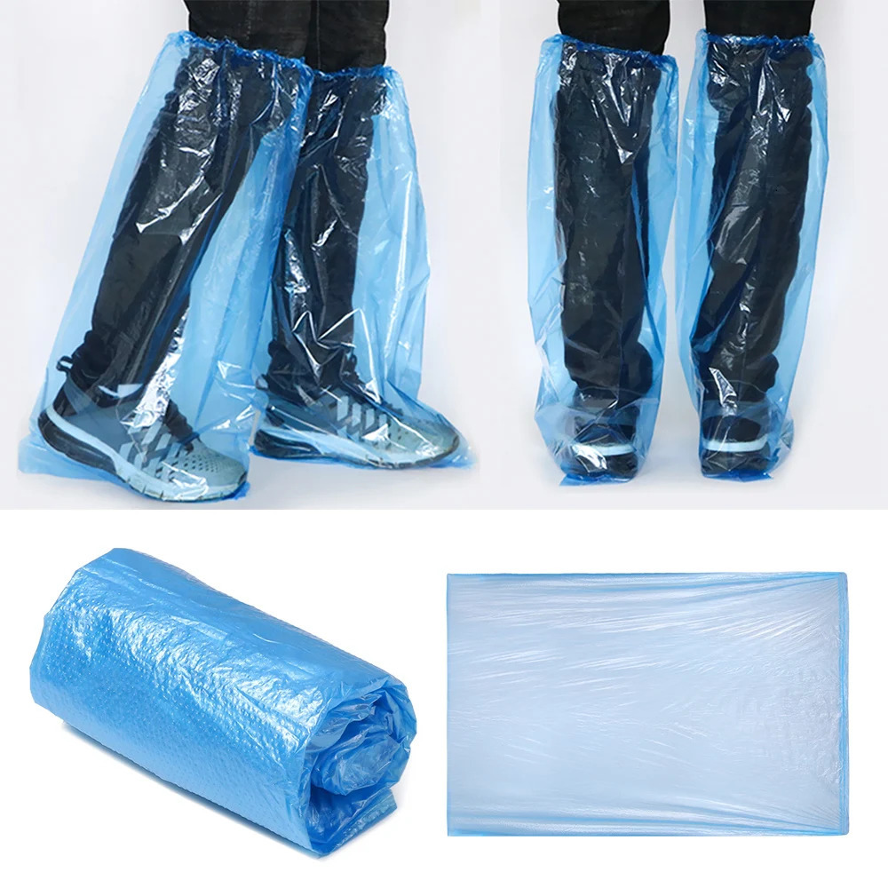1510Pairs Thick HighTop Disposable Waterproof Plastic AntiSlip Rain Shoe Covers Accessories 250528