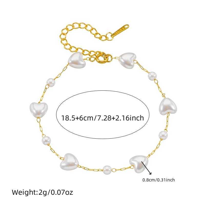 DIEYURO 316L StainlESS Steel White Irregular Heart Pearls Necklace Women New Trend Golden Non-fading Jewelry Set Z250607