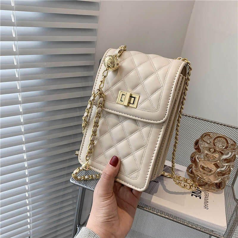 Phone for Women New Crossbody Fashion Quilted Gold Ball Chain Single Shoulder Ladies Small Bag