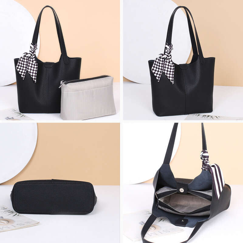 Genuine Leather Women's Shoulder bag 2025 New Top Layer Cowhide Bucket Handbag Fashion Versatile Commuter Tote Bag