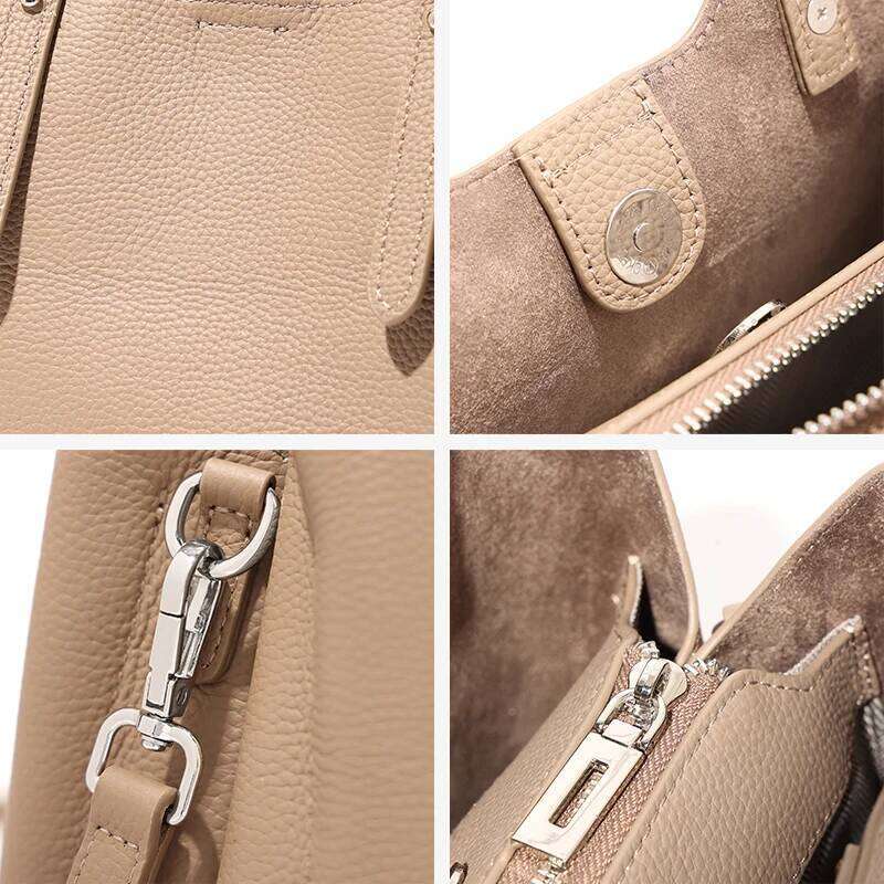 Female Fashion Designer Handbags Women's Cow Genuine Leather Shoulder Bag Ladies Retro Cowhide Tote Crossbody Bags Girls