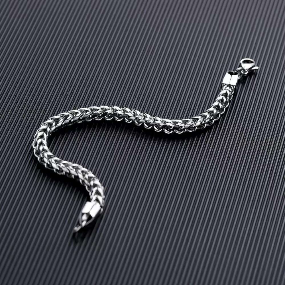 Unisex Stainless Steel Cuban Link Hand Curb Chains Hiphop Fashion Style Waterproof Mens Bracelets or Bangles for Parties