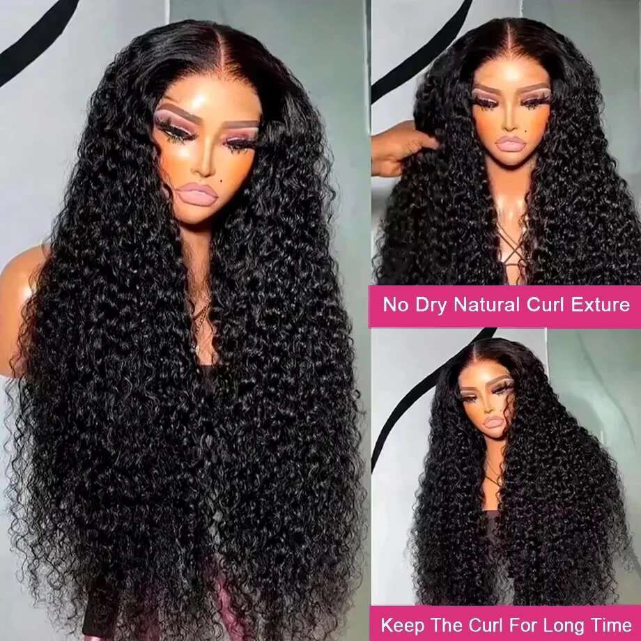 NAMM Kinky 13x6 Frontal Wig Glueless 4C Afro Curly Front Human Hair 4x4 HD Lace Closure Wigs