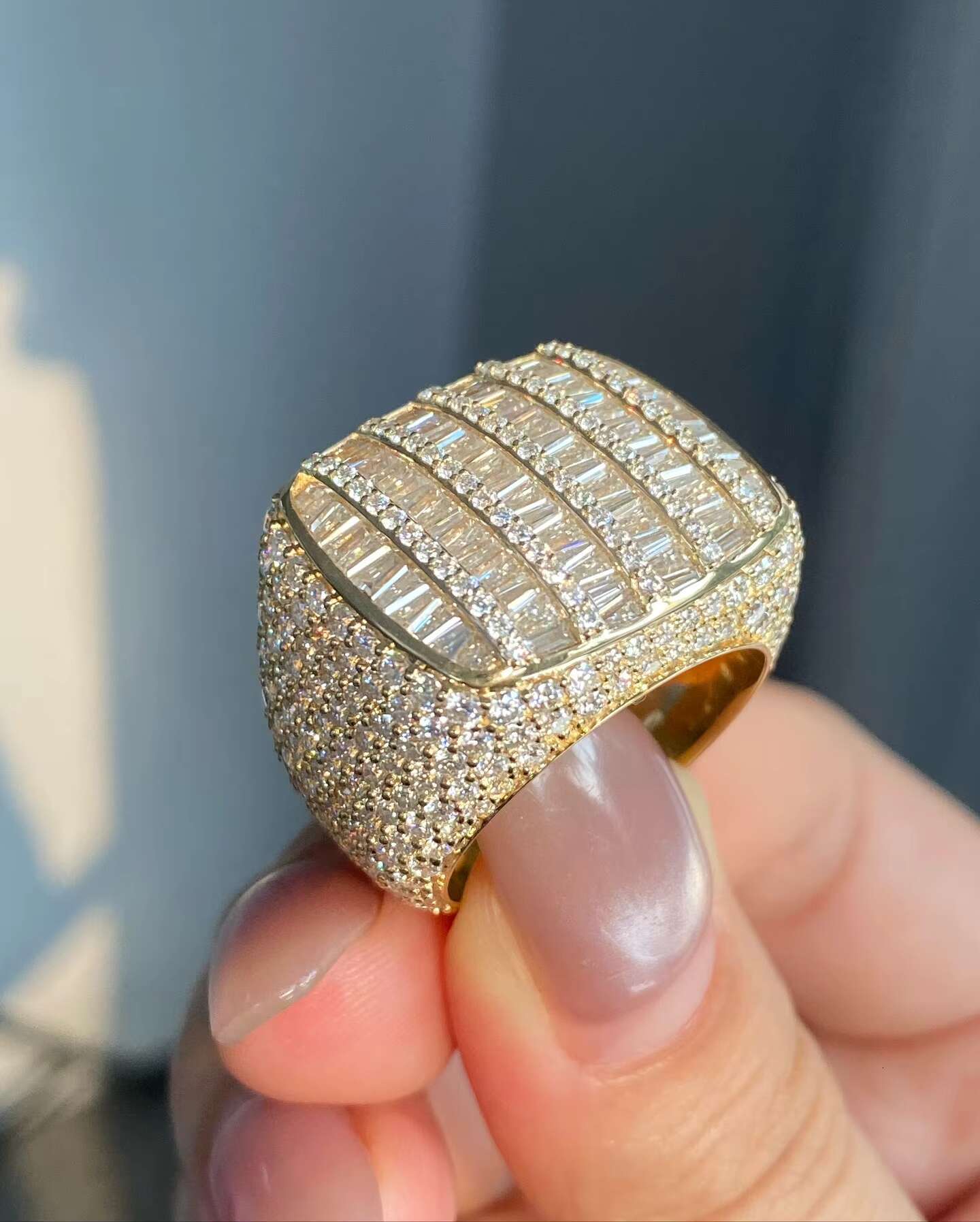 Lab Created Hip Hop Diamond Ring With Vvs Clarity Formed In 925 Sterling Silver Stylish Hot Selling Popular Wholesale Bling Ring