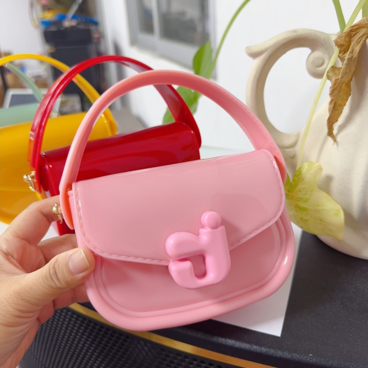 Free Shipping 2025 New Designer Bag Cross-border Hot Selling J Letter Jelly Shoulder Width Handbag PVC Luxury Coin Wallet