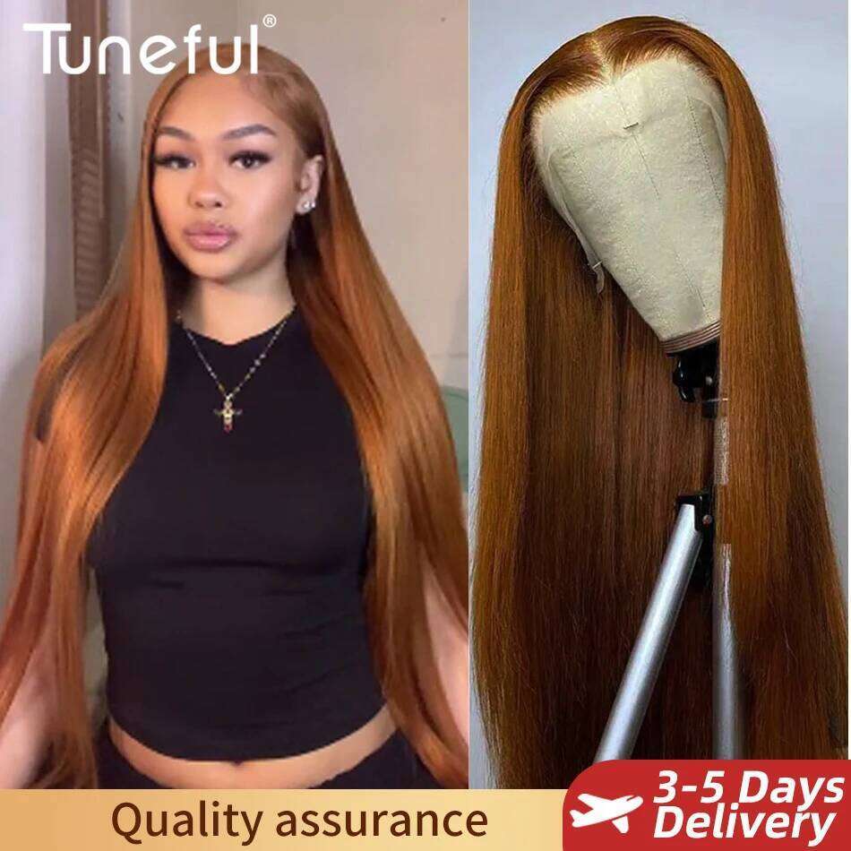 NAMM 13x6 Ginger Colored Front 180% HD Lace Frontal Straight Honey Blonde Color Human Hair Wigs