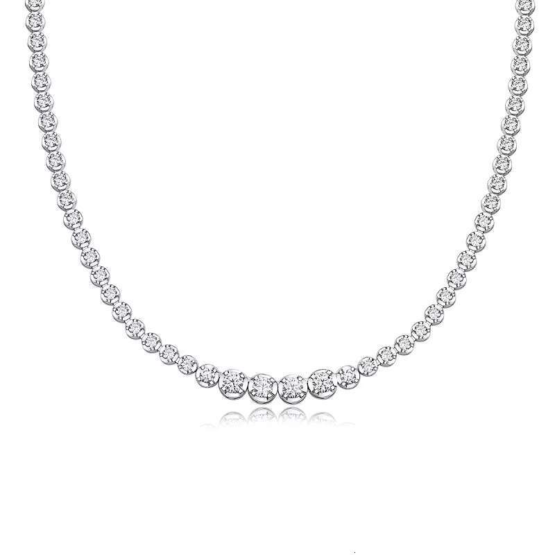 Wholesale Luxury Jewelry Moissanite Necklace for Women Tennis Necklace Moissanite Sterling Silver and Moissanite Tennis Necklace