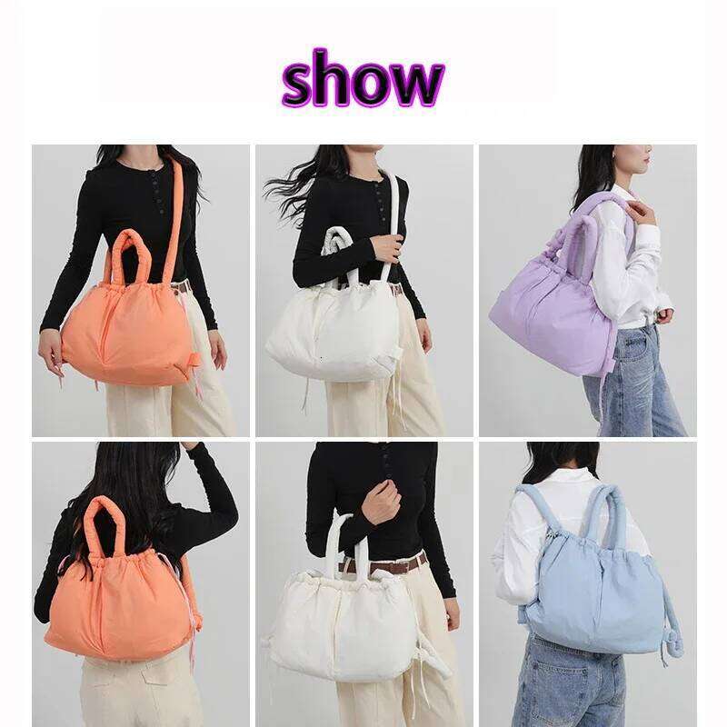 Hot Selling Simple Vintage Large Capacity Handbags Designer Soft Women Shoulder Crossbody Bags Casual Nylon Padded Tote Bag