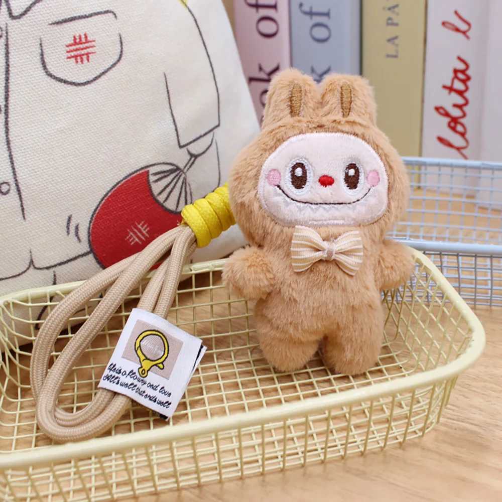 New Cartoon Labubu Keychain Cute Plush Doll Bag Charm Kawaii Anime Pendant Car Key Chain Gift A29 XJ250607