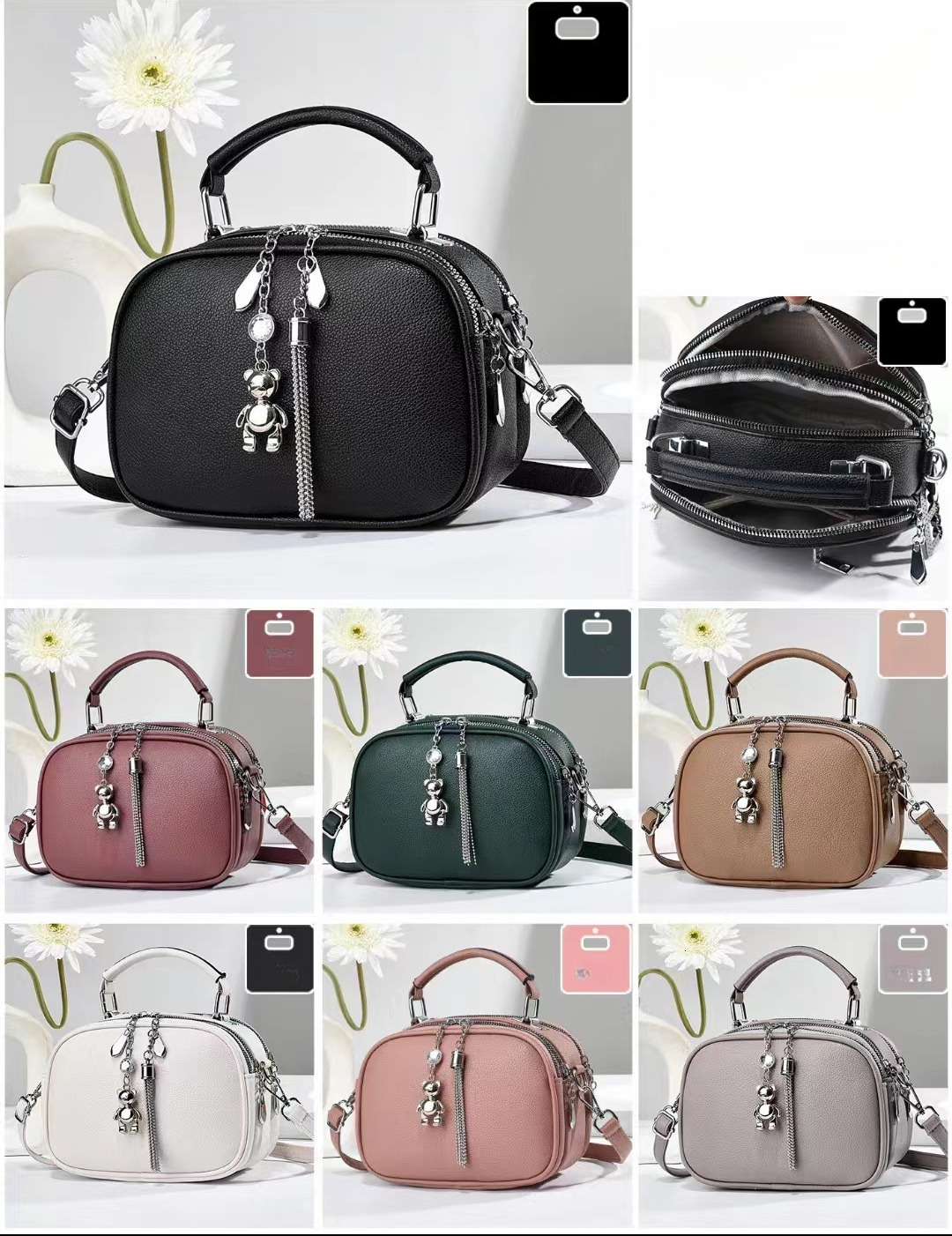 Free Shipping 2025 New Designer Bag High-end Bear Pendant Shoulder Bag Casual Fashion Handbag Luxurious And Elegant Women's Wallet