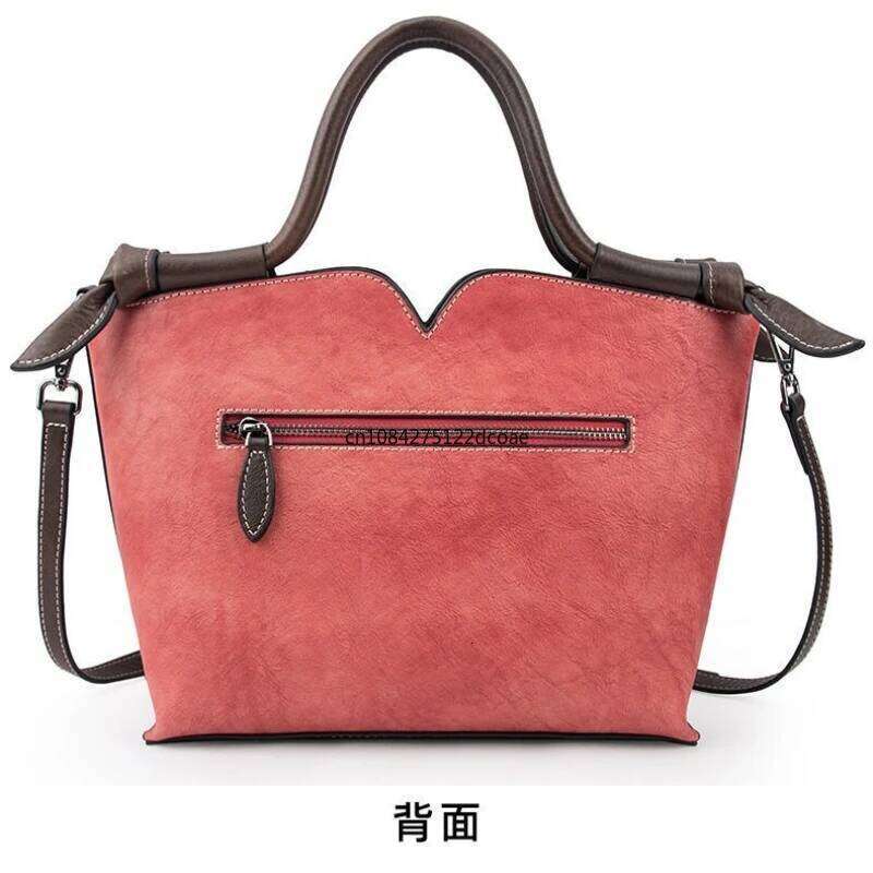 LOUP NOIR Genuine Leather Women's High Quality Tote Bag for Casual Totes Large Capacity Retro Shoulder Women Bags