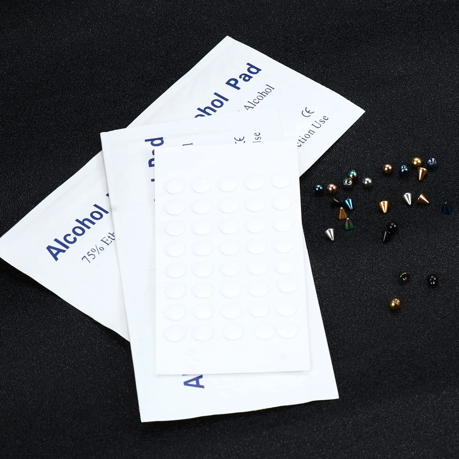 Nose Eyebrow Ring Lip Labret Studs Replacement Ball with 40pcs Sticker Faux NonPiercing Body Jewelry 250606