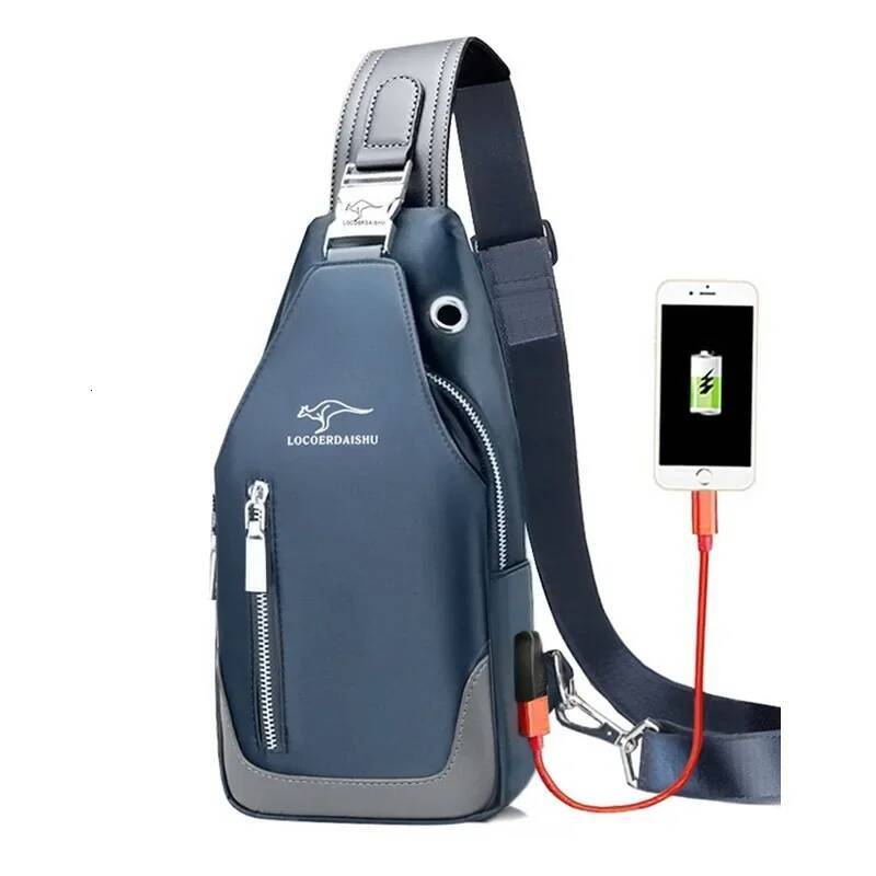 Men's New Fashion Korean Style Casual Sports Water Proof Oxford Chest Crossbody Bags for Men Shoulder Messenger Bag