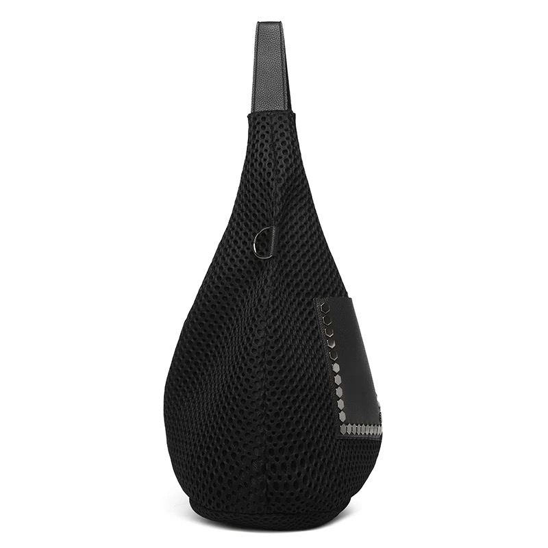 Elegant and Practical: Luxury Mesh Stitched Leather Cross-body Handbag Ideal for Daily Wear