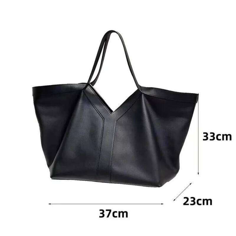 High-end Brand Genuine Leather Women's Tote Retro Large Capacity Underarm New Y Letter Design Versatile Shoulder Bag