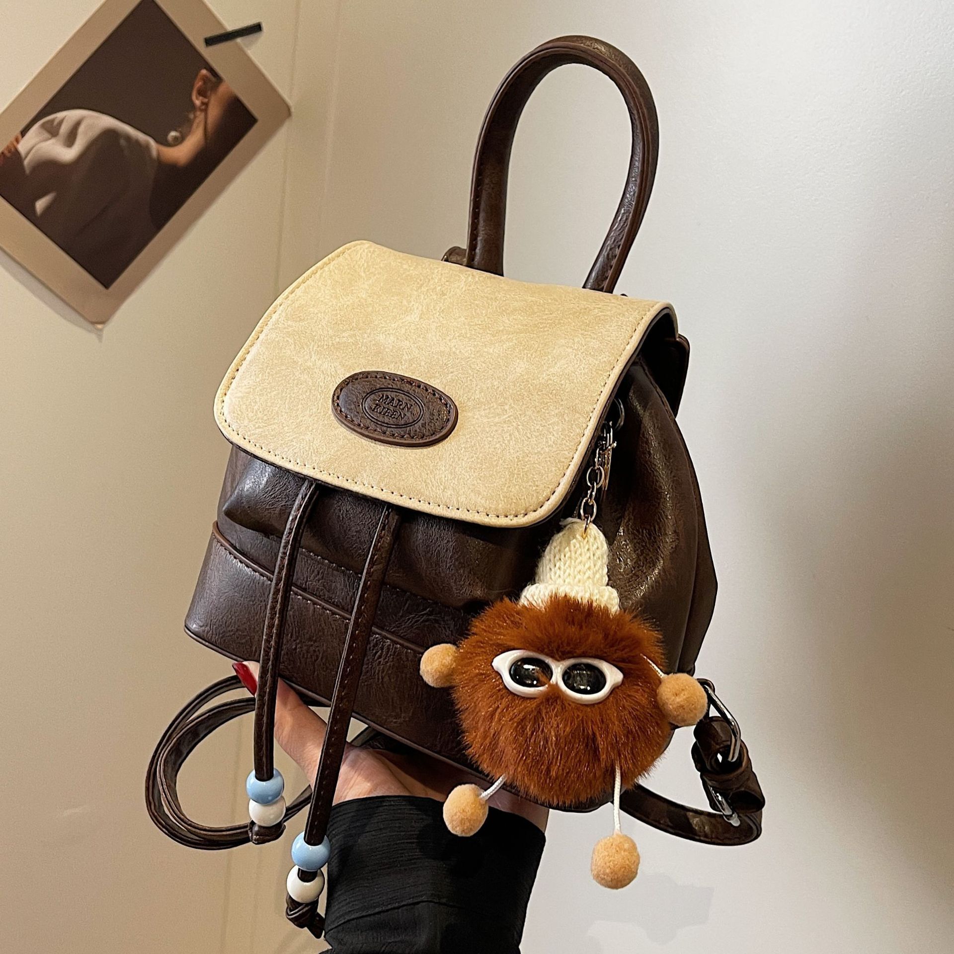 designer Vintage Versatile Denim Patchwork Backpack 2025 Autumn Winter New Trend Simple Casual Student Cute Shoulder Bag