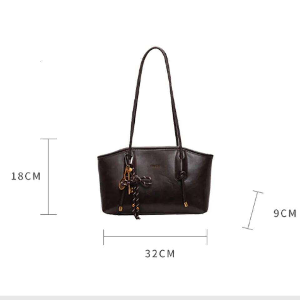 HIgh Quality PU Leather Shoulder Bags For Women 2025 Y2K Trend Female Underarm Handbags And Purses Retro Tote Commuting Bag