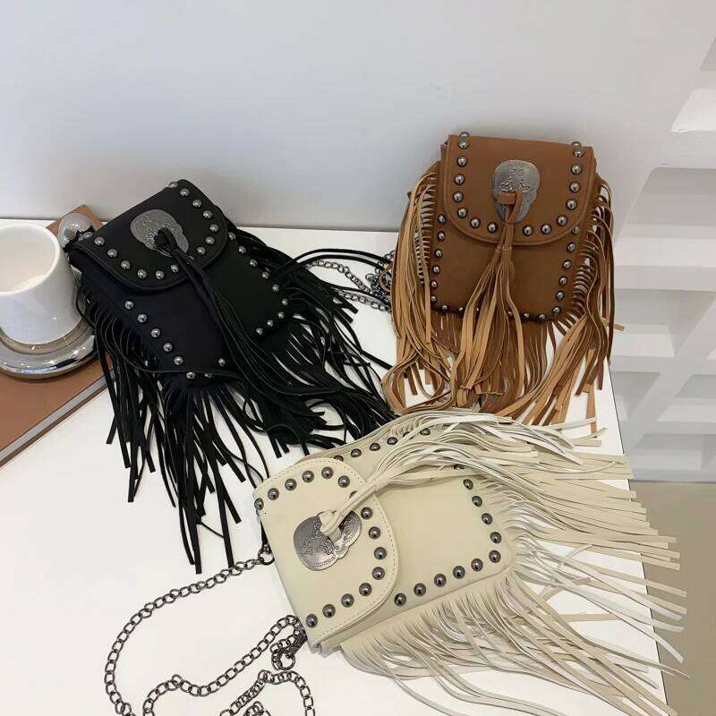 Branded Fringed Shoulder Bags For Women Fashion Purses And Handbag Rivet Messenger Designer Satchel New Crossbody Bag
