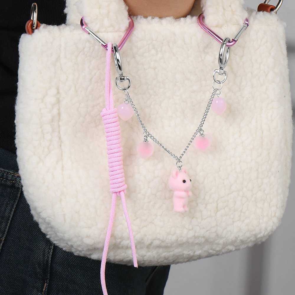 2024 New Korean Fashion Sweet Pearl Bow Keychain Heart Pendant Keyring Y2K Ins Aesthetic Holder For Girl Bag Pendant Accessories XJ250607