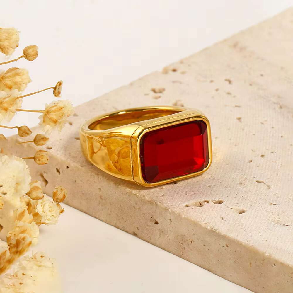 Retro simple large diamond women's ring European and American style S925 18K gold plating Popular new jewelry