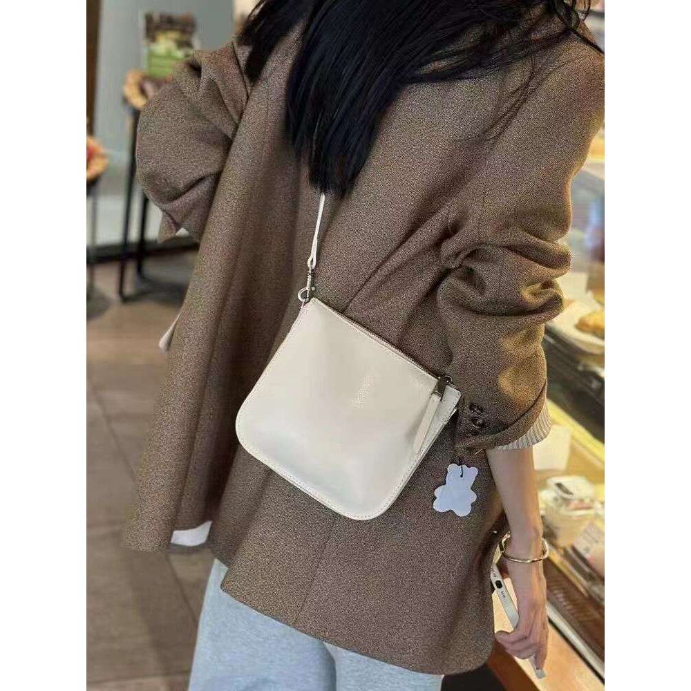 Phone for Women 2024 Spring Summer New Genuine Leather Crossbody Bucket Shoulder Underarm Bag