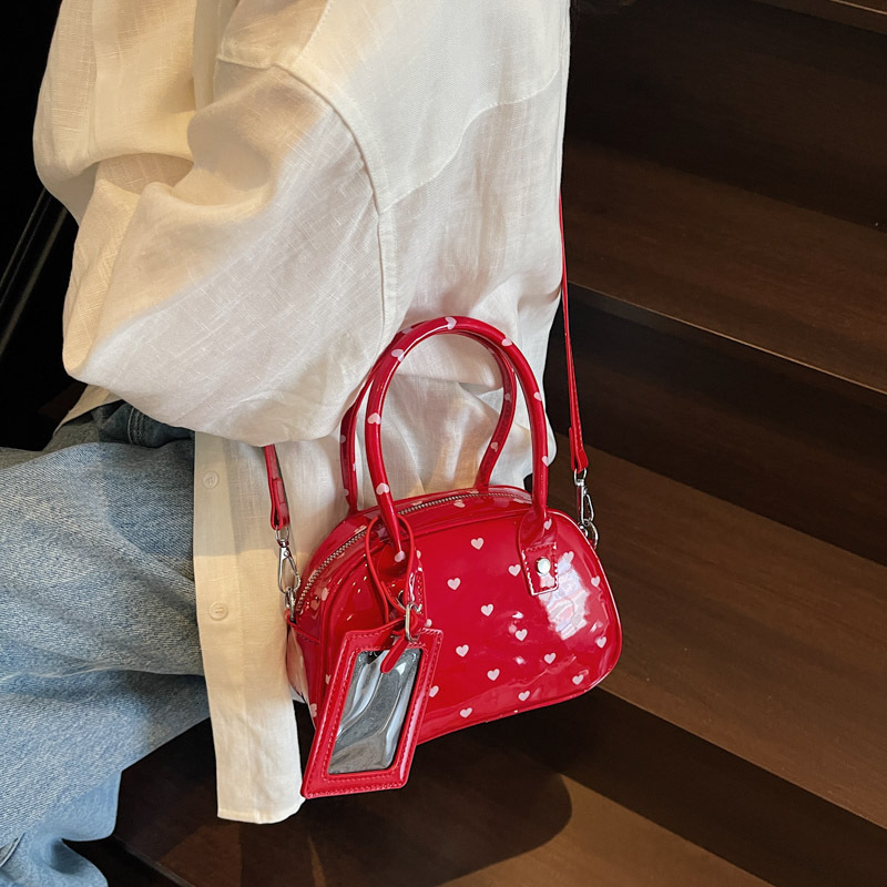 designer Korean Style Cute Polka Dot Handbag for Women 2025 New Niche Design Handheld Bag Commuter Shoulder Crossbody Small Bag