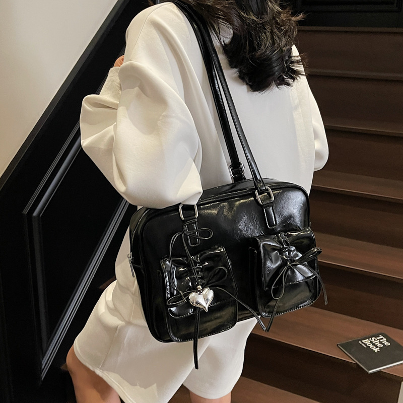 designer 2025 Spring Summer New INS Simple Oil Leather Backpack for Women Versatile High-end Fashion Handbag Bac