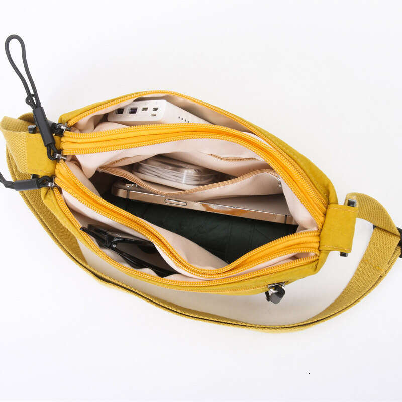 2024 Early Autumn New Commuter Shoulder Multi-Compartment Versatile Nylon Small Square Women's Simple Solid Color Crossbody Bag