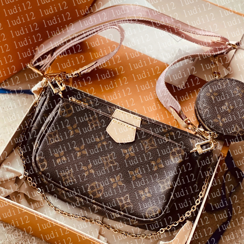 Designer Shoulder Bags 3/p Set Top Luxury Designer Wallet Shoulder Bag Women Classic Flower Pochette Felicie Bag Leather Clutch Tote mirror quality Messenger bag 11a