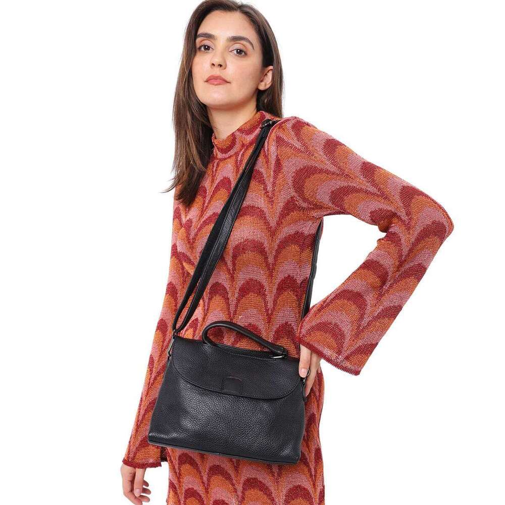 SC Fashion Genuine Leather Handbags For Women Flap Cover Top-Handle Purses Casual Daily Cross Body Shoulder Bags Multi Pockets