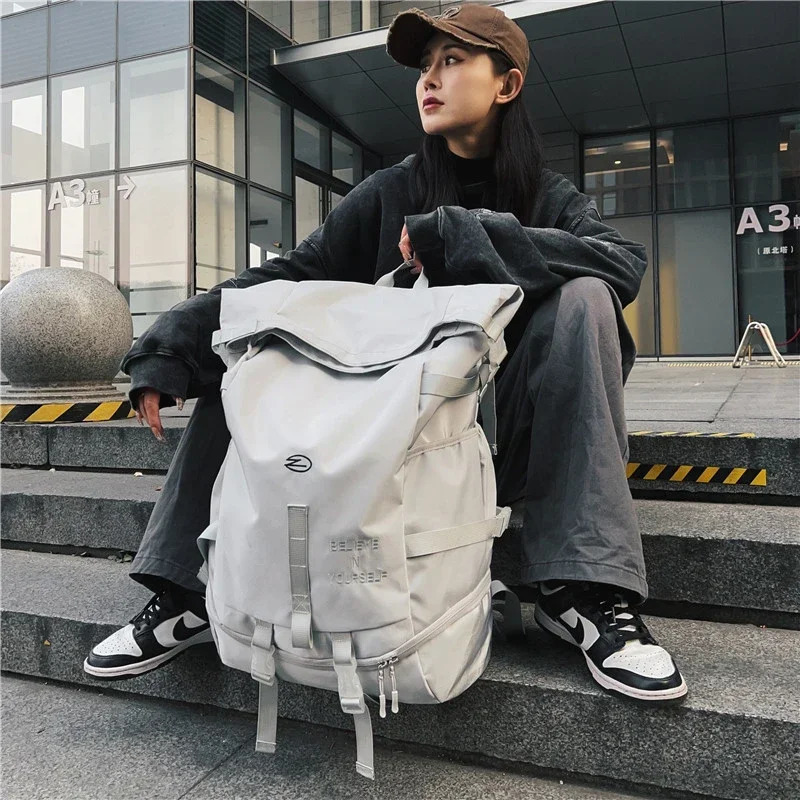High Street Backpack for Men Fashion Outdoor Women Streetwear Bags Leisure Unisex Couple Large Capacity Backpacks 250605