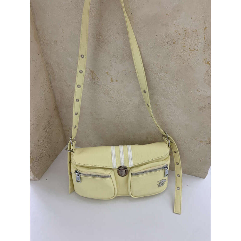 Elephant Pattern Meow Leather Multi Pocket Small Square Patchwork Color Block Sweet Cool Girl Style Single Shoulder Crossbody Underarm Bag for Women