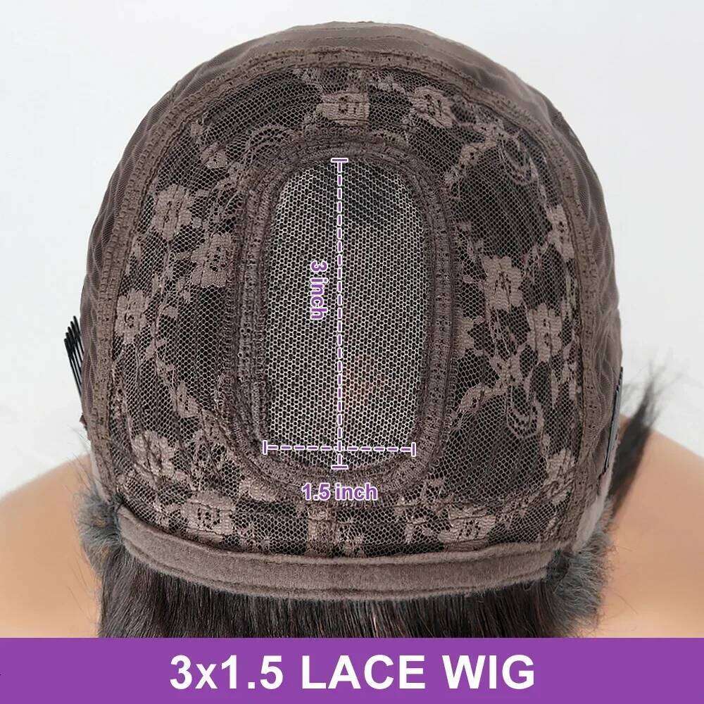 NAMM Straight Cut Wigs with Bangs HD Fake Scalp Synthetic Natural Layered Lace For Women Glueless Heat Resistant Wig