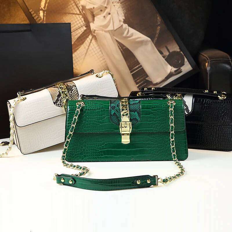 Genuine Leather Women's Fashion Brand Women Handbag Ladies Shoulder Underarm Bag High-Grade Chain Portable Tote Bags