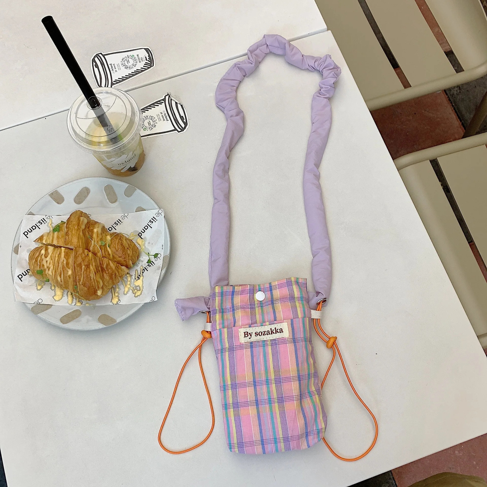 Small Shoulder Bags Canvas Women Mobile Phone Bags Mini Female Messenger Purse Lady Wallet CrossBody Bag Plaid Wallet 250606