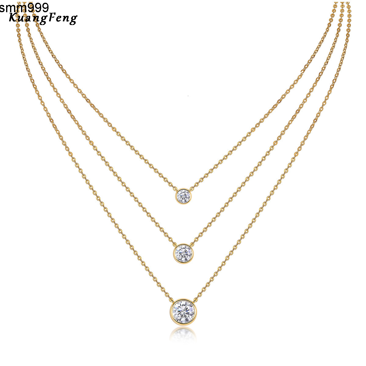 15316 Fine Jewelry Brilliant Round-Cut Diamond Solitaire Pendant Necklaces VVS 2ct Moissanite Choker Multiple Pendant Necklace