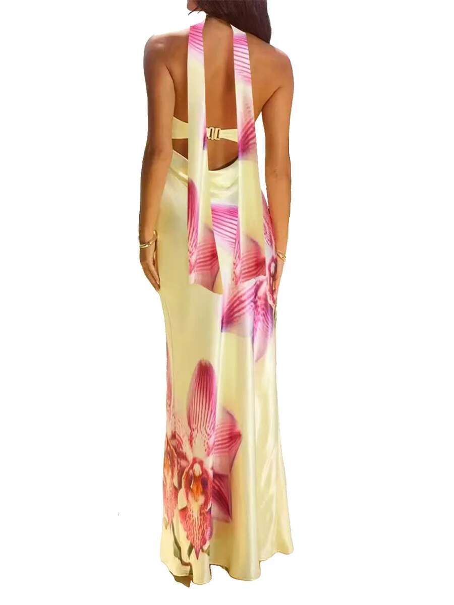 Elegant Off-shoulder Maxi Dress with Floral Print and Matching Shawl Womens Sleeveless Summer Gown for Special Occasions