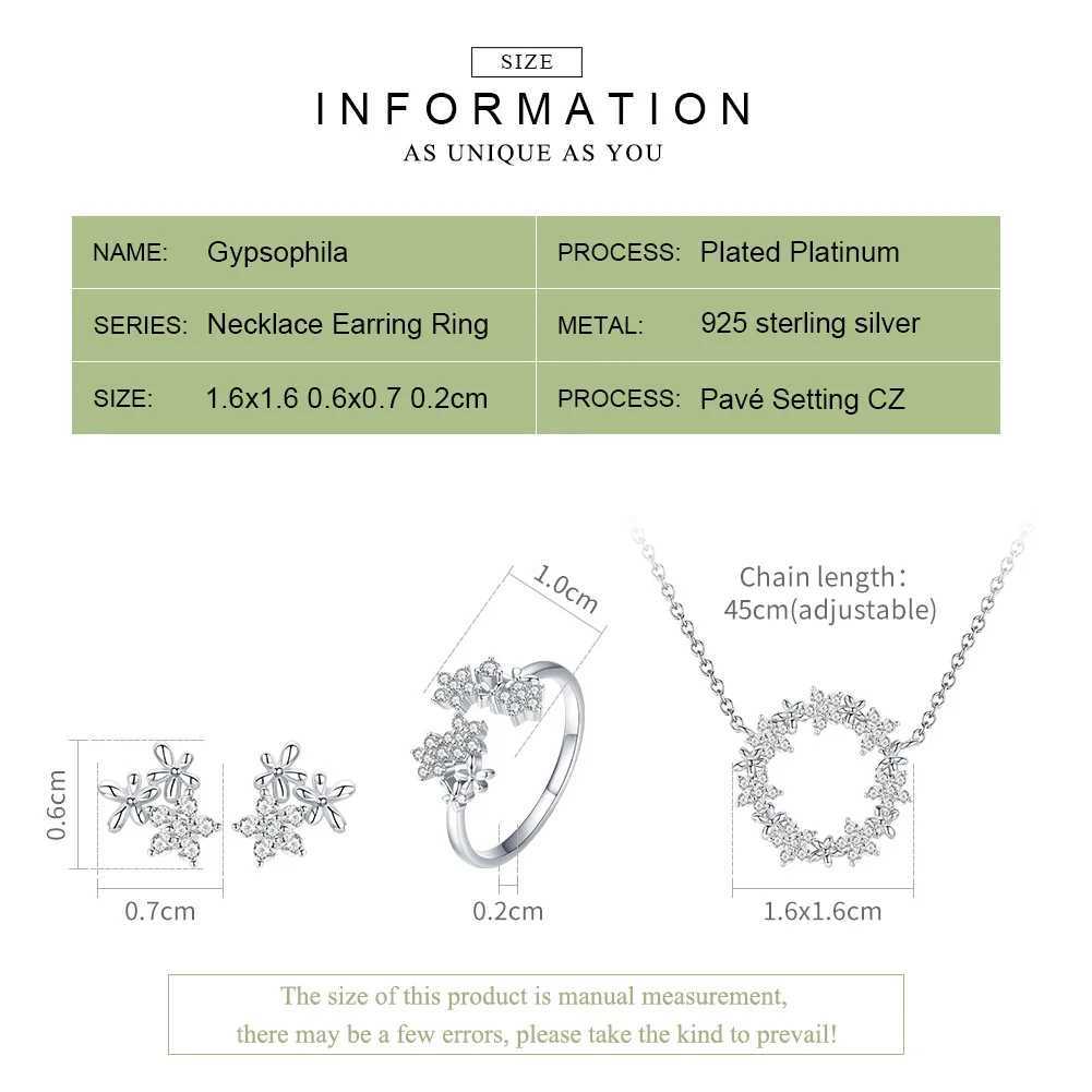 BAMOER 925 Sterling Silver Jewelry Sets Clear Cubic Zircon Shining Star Necklace Women Ring Jewelry Set Luxury Jewelry ZHS097 Z250607