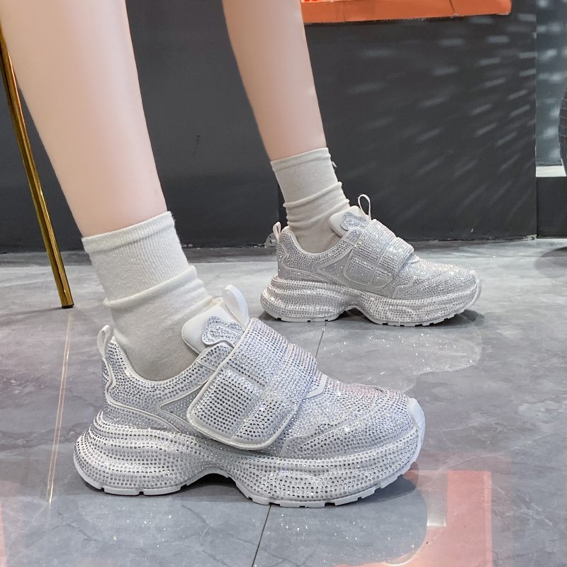 Womens Luxury Thick Bottom Sneakers Water Diamond Casual Shoes Outdoor High Quality Anti Slip Tennis Shoes Designer Sports Shoes Fashionable Running S