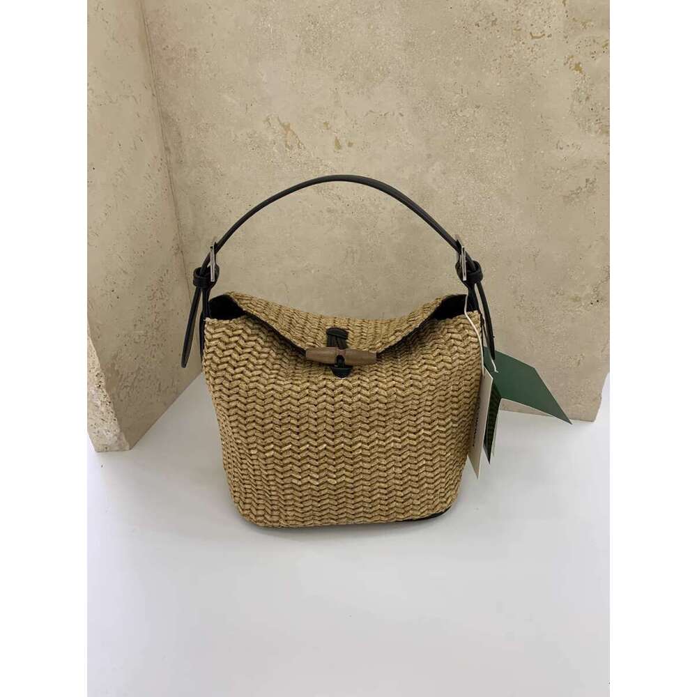 Straw Small Square Patchwork Color Block Handbag New Shoulder Pastoral Style Woven Casual Vacation Bag