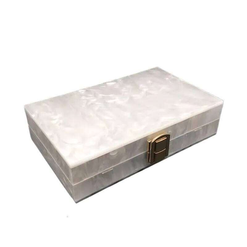 Brand Handbag Solid Pearl White Acrylic Clutch Purse Designer Chain Shoulder Crossbody Bags Mini Wallet Party Evening Bag