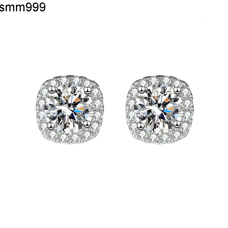 D VVS Moissanite Diamond Ear Studs Earrings Gold S925 Sterling Silver Women Men Real 9K 10K 14K 18K Solid 5mm 6.5mm 8mm 1ct Box