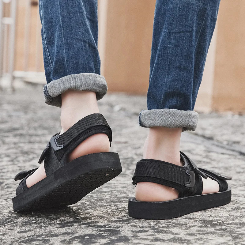 Summer Outdoor Mens Sandals Casual Anti-Slip Thick Bottom Soft Hiking Beach Flat Shoes EVA Outsole for Men Large Size50 250604