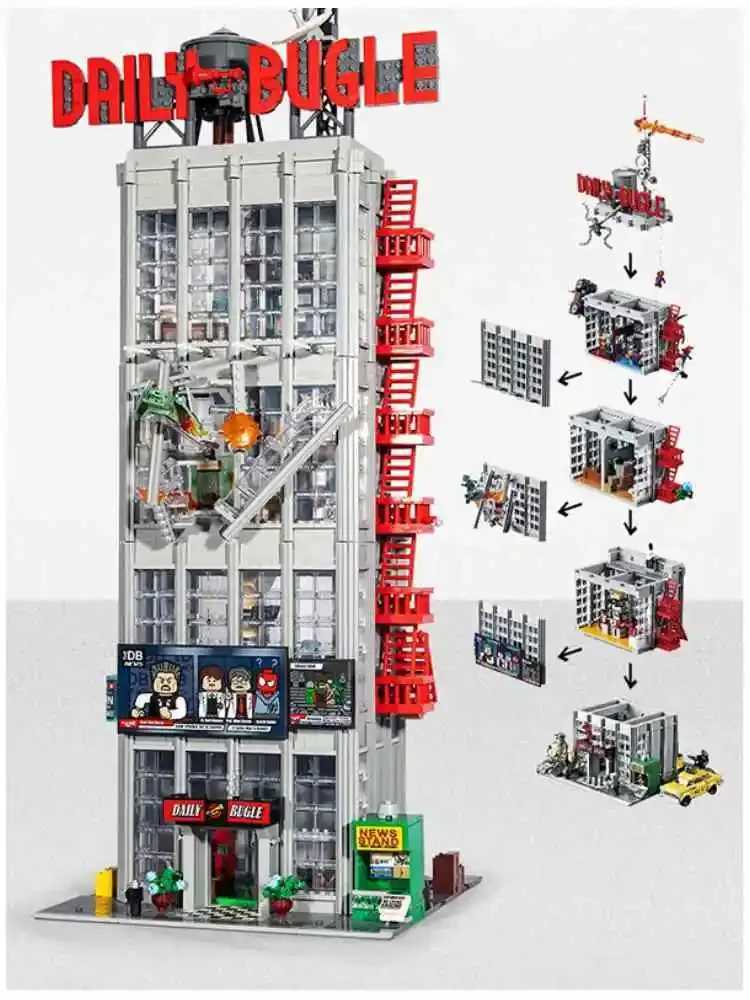 3772 Pcs The Daily Bugle Newspaper Office Building Compatible 76178 Building Blocks Anniversary Set For Children Birthday Gift Z250607