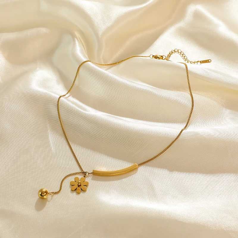 EILIECK 316L Stainless Steel Gold Color Flower Necklace Trendy For Women Girl New Party Gift Waterproof Jewelry Set Z250607