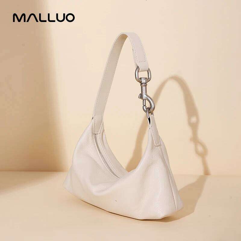 Women's Real Cow Leather Shoulder Bags Ladies Fashion Designer Handbags Female Retro Underarm Cowhide Crossbody Bag New